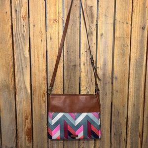 Fossil Leather and coated Canvas Bag